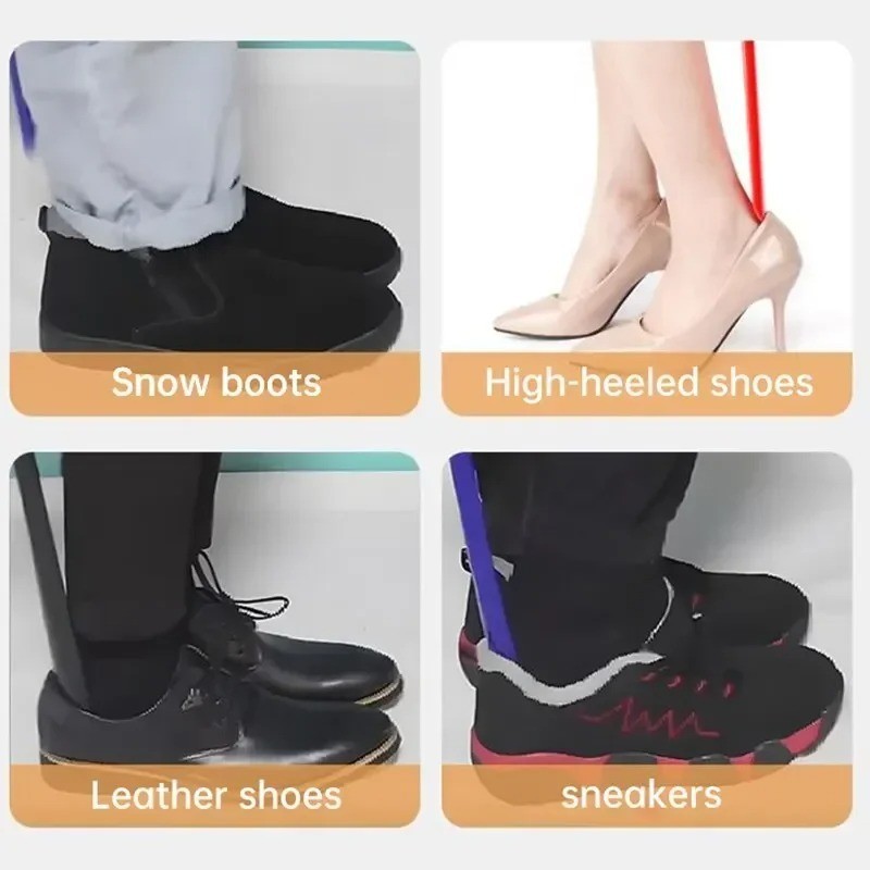 Extra Long Black Plastic Shoe Horn Spoon Shape Flexible Shoe Lifter Tool
