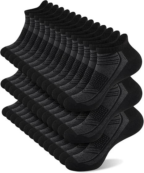 Mens Ankle Socks with Heel Tab Low Cut Thin Athletic Performance 14 pairs