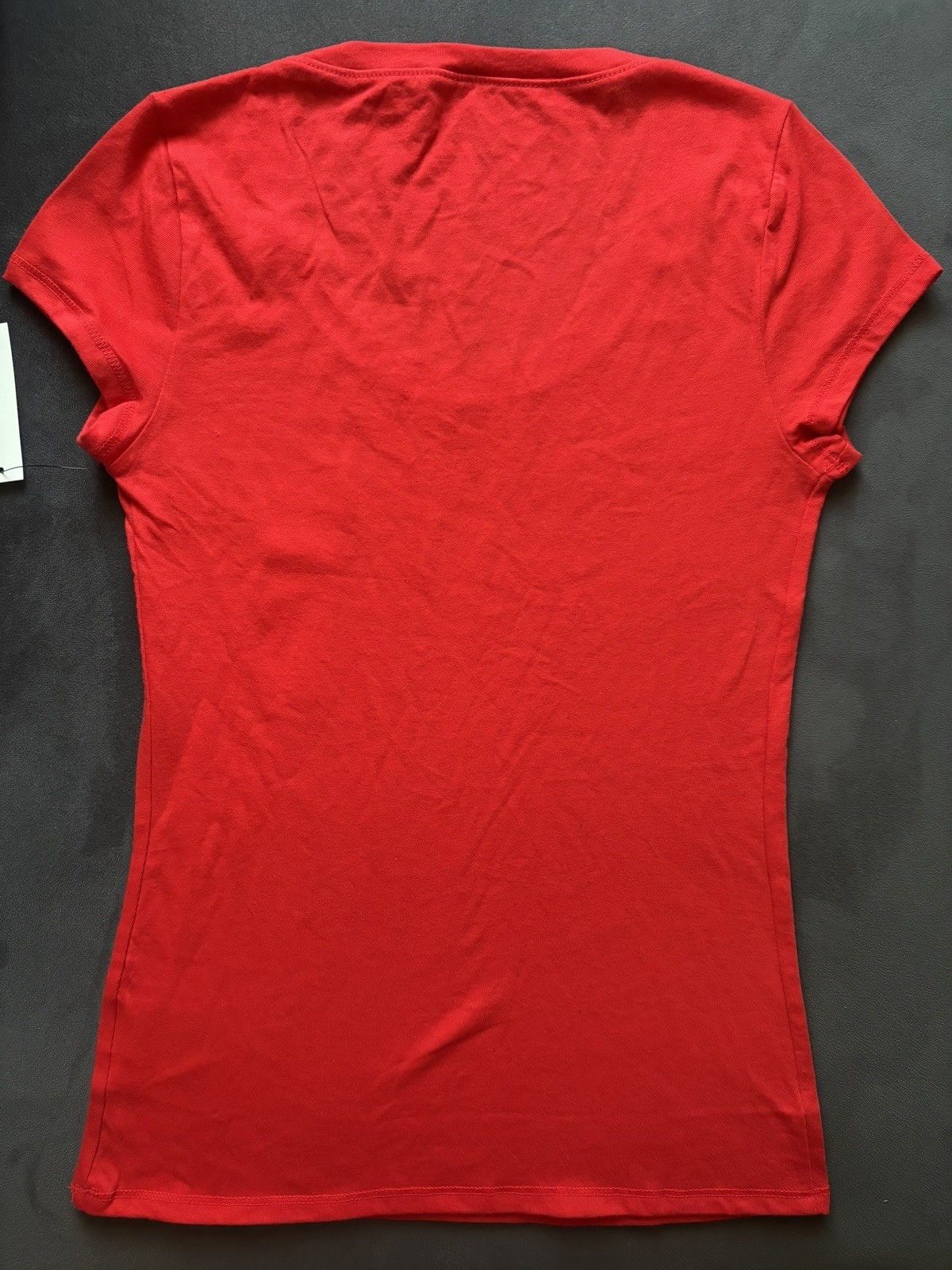 No Boundaries Red Basic Knit T-Shirt Scoop Neck Short Sleeve Solid, Women XL