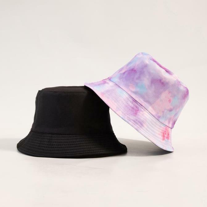 Tie-Dye Bucket Hat Cap Double-sided Bucket Hat Fisherman’s Cap Men Women Cotton