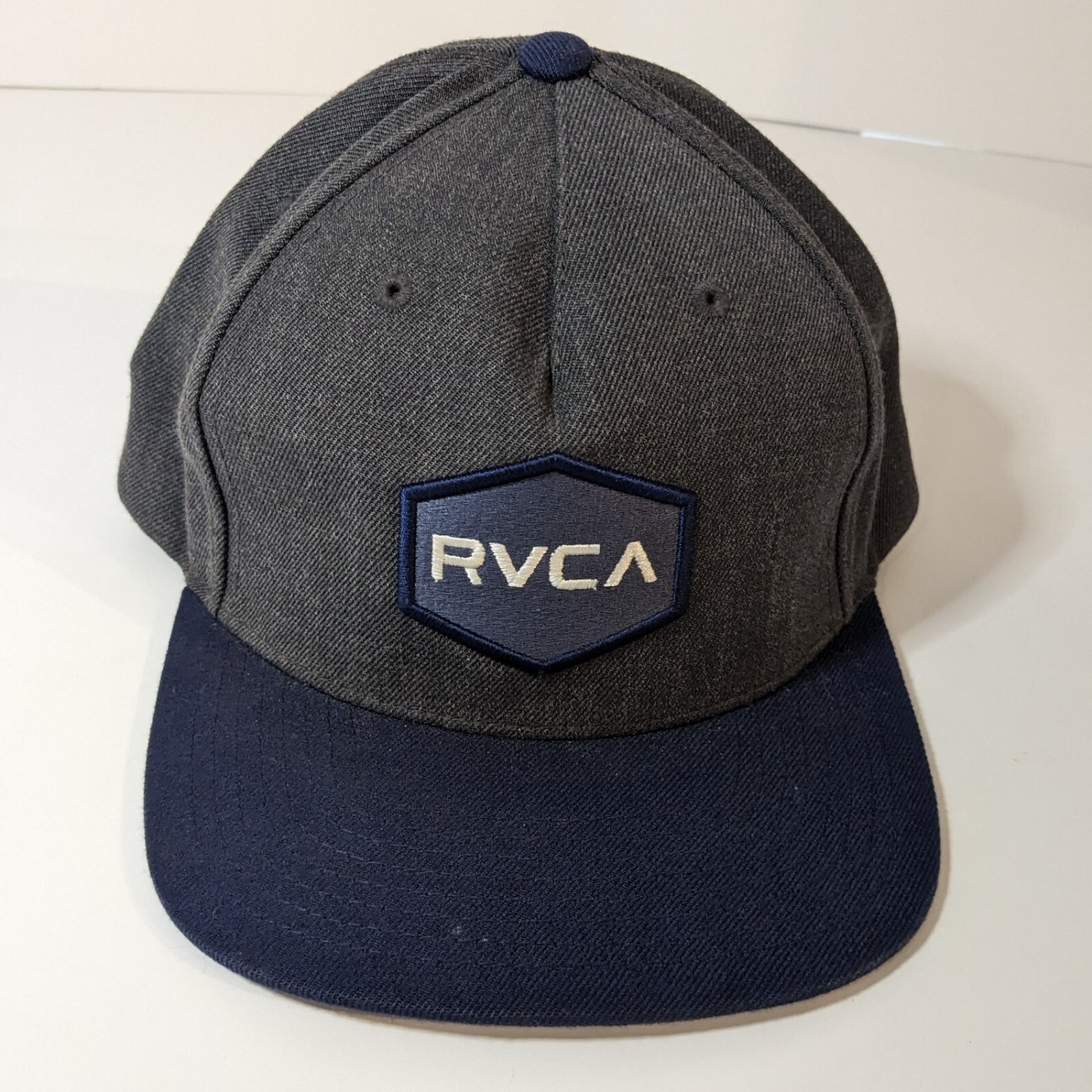 RVCA Snapback Hat, Wool Blend, Ballcap, Blue and Grey, Hand Wash Only