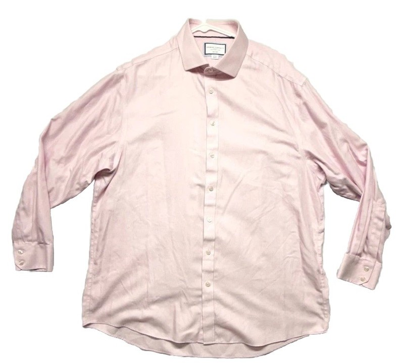 Charles Tyrwhitt Dress Shirt Mens 18-35/46 Pink Cotton Non Iron Classic Fit