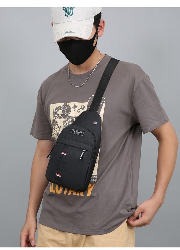 Men’s Canvas Crossbody Sling Bag Shoulder Backpack Casual Travel Chest Pack US gallery