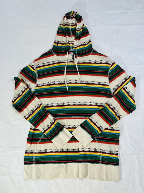 Beautiful Giant Hoodie Mens Large Pullover Southwestern Baja Striped Multicolor