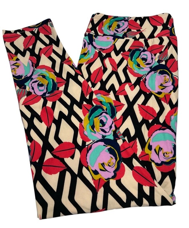 LuLaRoe Leggings TC2 Tall Curvy 2 Argyle Diamond Colorful ROSE Modern Ships FAST