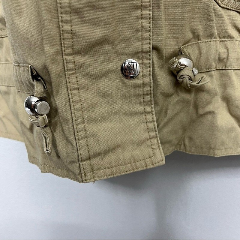 VTG Andy Jones Men's M Colorblock Jacket Beige White Navy Full Snap Front gallery