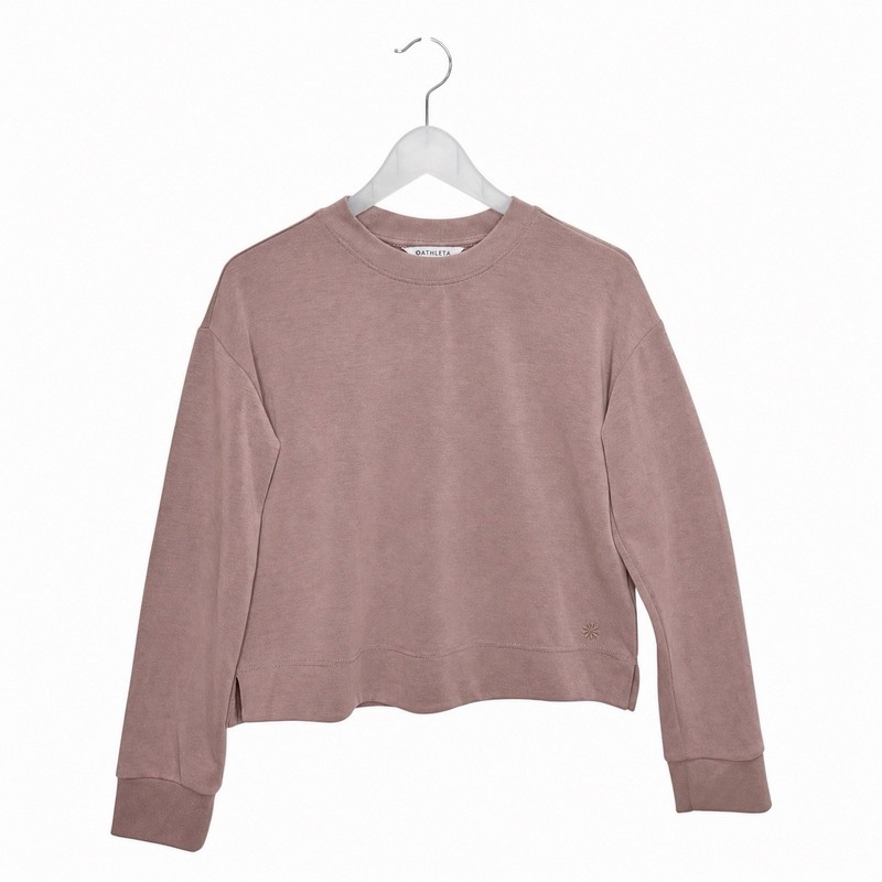 Athleta Super Soft Crewneck Sweatshirt XS Mauve Cropped Pullover Modal Blend
