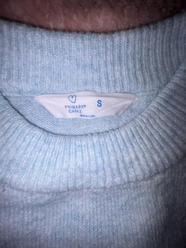 Primark Cares Girls Blue Bear Graphic Crewneck Knit Sweater Long Sleeve S gallery