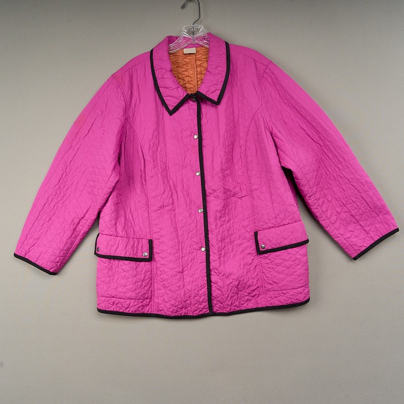 Sigrid Olson Sport Jacket Womens XXL Pink Quilted Polyester Button Front
