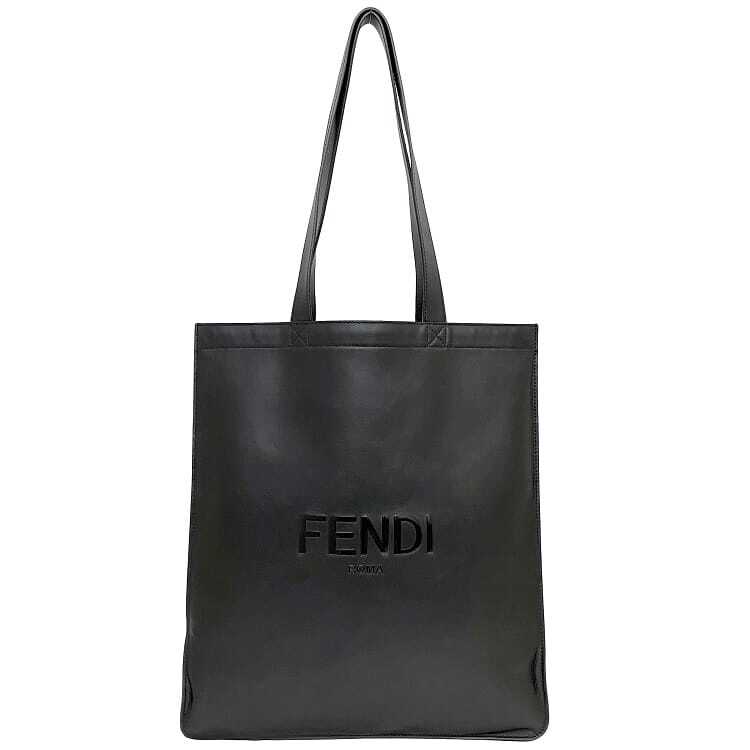 Fendi tote bag black 7VA538 f-20398 Good condition Leather Used FENDI Logo