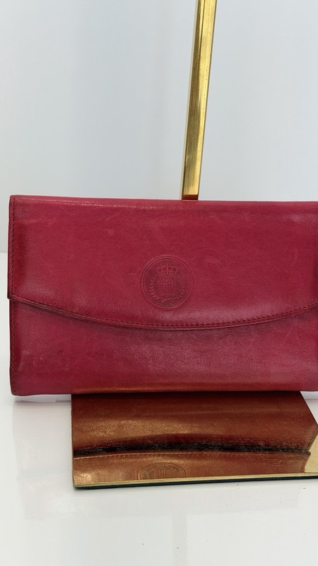 Vintage Princess Gardner Genuine Lambskin Leather Wallet Organizer Dark Pink