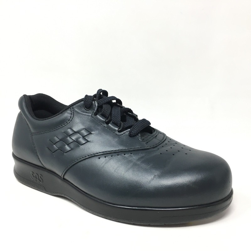 SAS Free Time Walking Shoes Sneakers Womens Size 5 W Wide Blue Leather Orthotic