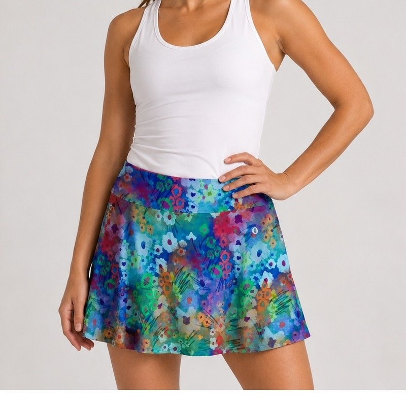 Dona Jo Blue Floral Golf Tennis Skort size 3 (XL)