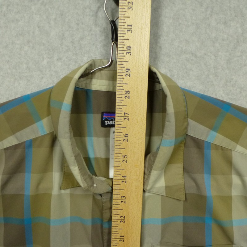Patagonia Shirt Mens Medium Brown Plaid Lightweight Polyamide Polyester Casual gallery