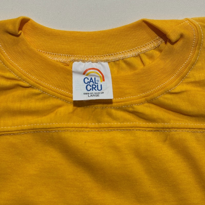 Vintage Cal Cru Adult L Yellow Lot (6) Football Jersey 50/50 T-shirts Blanks NOS gallery