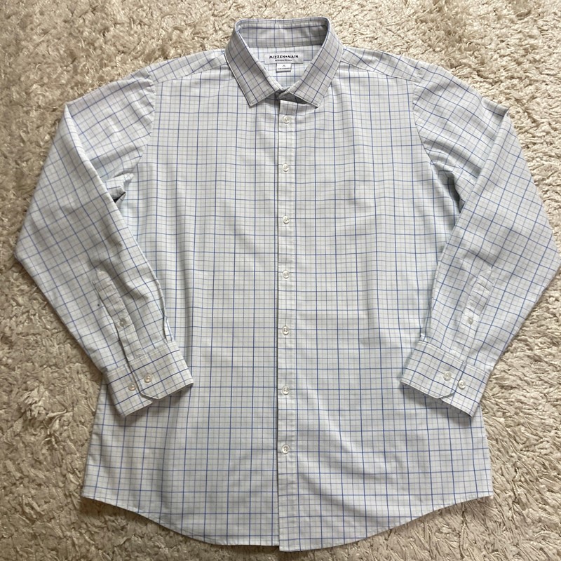 Mizzen + Main Dress Shirt Mens XL Trim Fit Leeward Performance Stretch Button Up