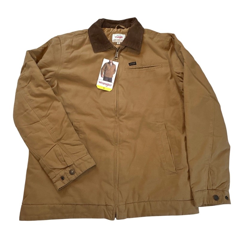 NWT Costco Viral Tiktok Wrangler Mens Canvas Work Jacket Size Small – Brown Tan
