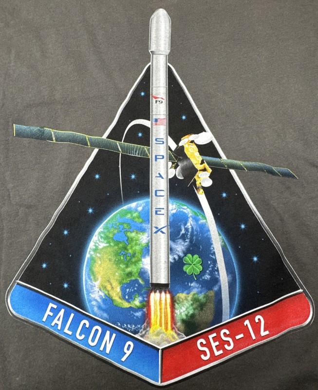 SpaceX (Large) TShirt CRS-6 SES12 Dragon Falcon 9 Rocket Program Satellite gallery