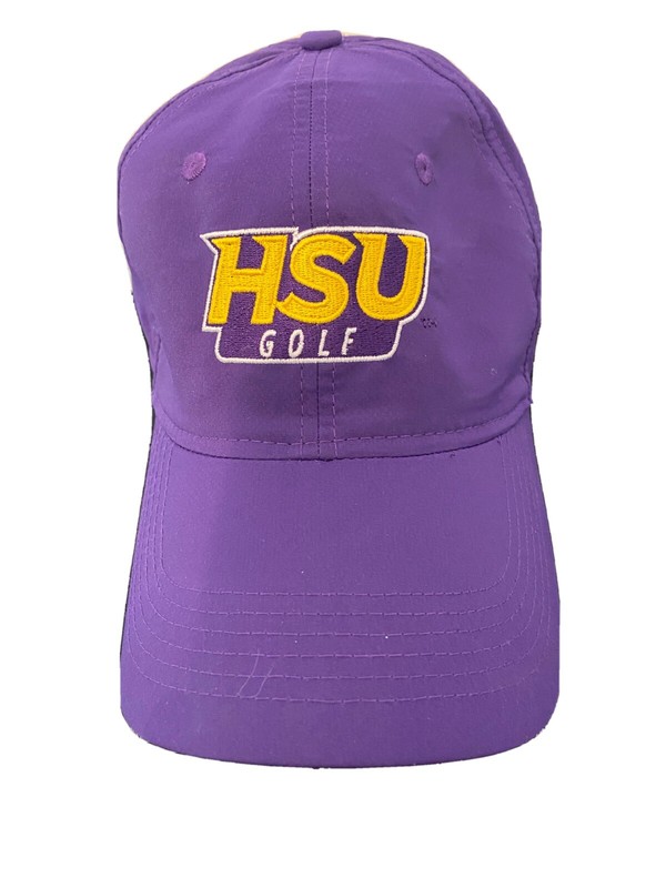 HSU HARDIN-SIMMONS UNIVERSITY Purple Golf Hat Cap Ahead Performance Mid Fit