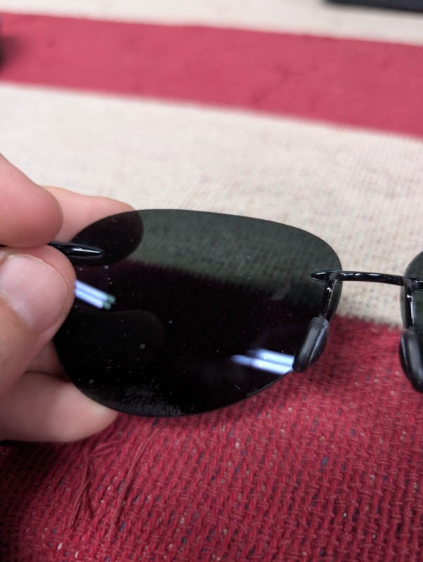 Maui Jim 421-02 Sunglasses Sugar Beach Black Grey Polarized Rimless Lenses gallery