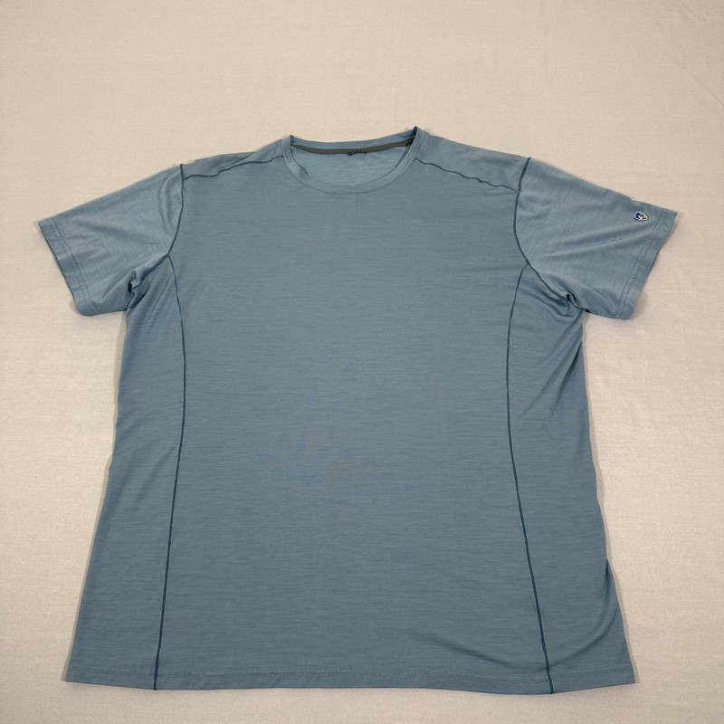 Kuhl Shirt Mens XL Blue Cashmerino Merino Wool Base Layer Performace Hike Climb