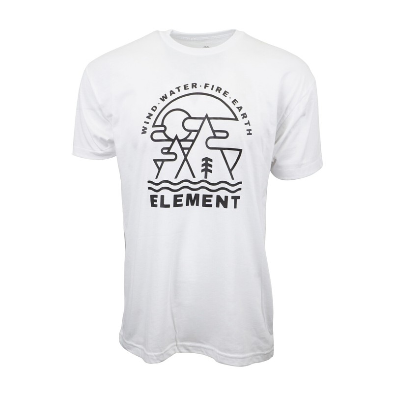 ELEMENT SKATEBOARD MENS FIRE EARTH WIND SHORT SLEEVES T SHIRT WHITE