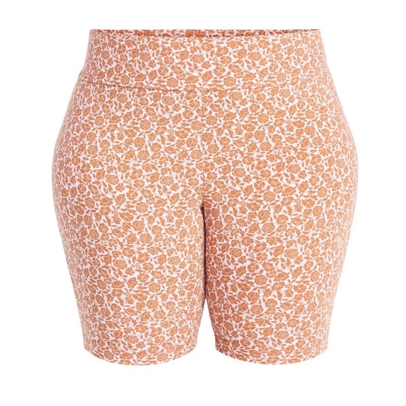 Terra & Sky Women’s Plus Size Bike Shorts, Sizes 0X cotton stretchy spandex