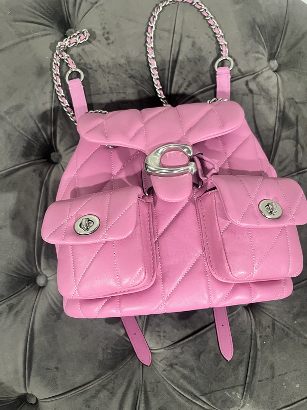 COACH Pink Leather Tabby Backpack With Pillow Quilting