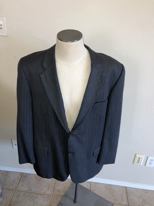 RBM Collection Men’s Blazer Black Stripe 46R Excellent Condition