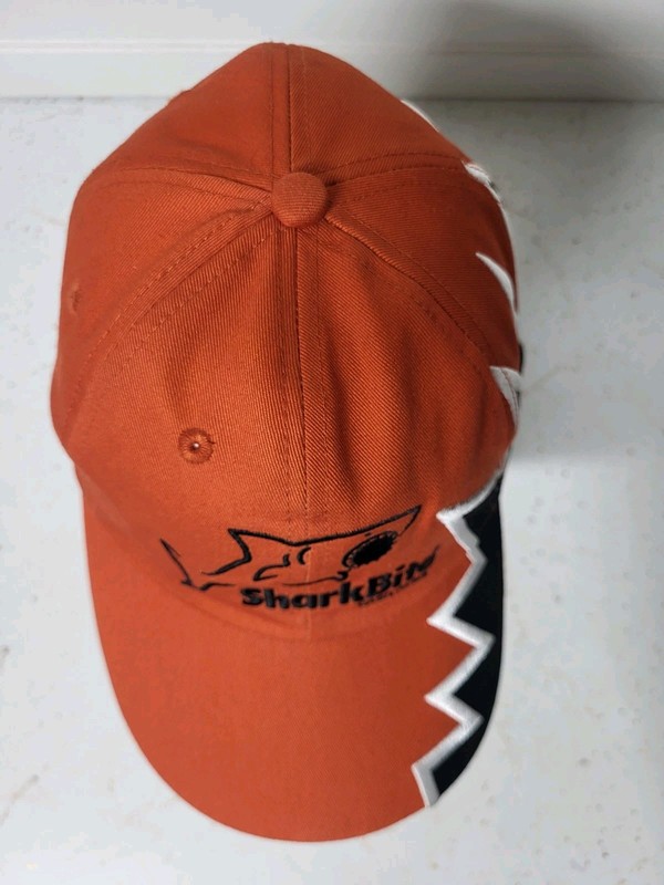 Black-Orange Sharkbite Cash Acme Valves Strapback Hat Cap Embroidered Adjustable gallery