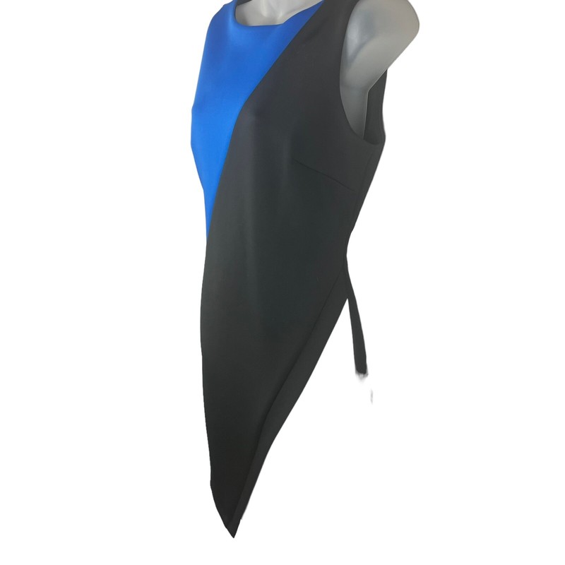 Tommy Hilfiger Women's Hidden Back Zipper Colorblock Dress Blue Black White Sz 6 gallery