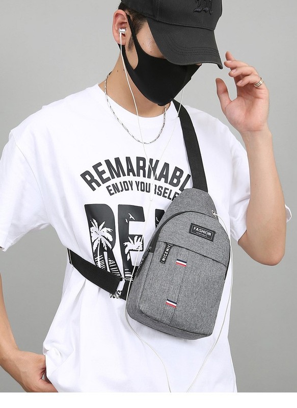 Men’s Canvas Crossbody Sling Bag Shoulder Backpack Casual Travel Chest Pack US gallery