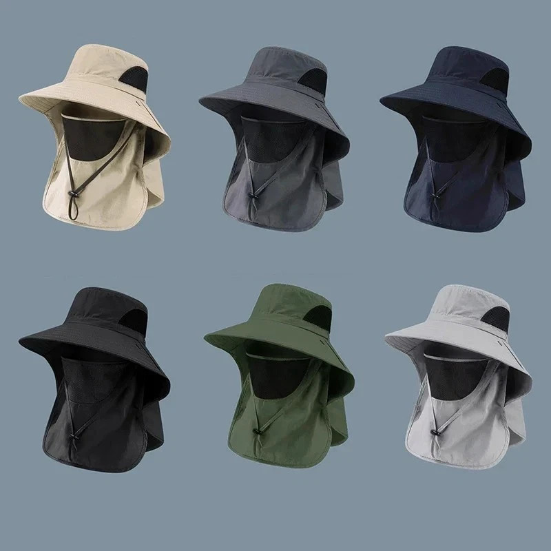 Wide Brim Sun Hat UV Protection Bucket Cap For Hiking Camping Fishing Safari Men gallery
