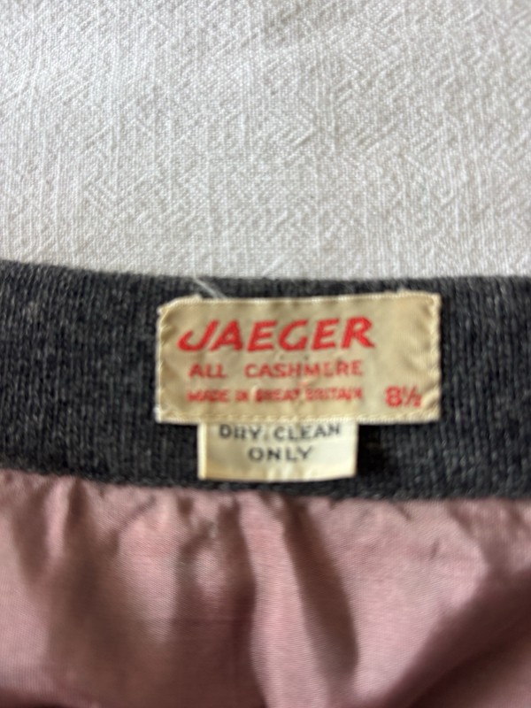 Jaeger Women’s Gray Cashmere Knit Lined Pencil Knee Skirt, Solid Regular 8½
