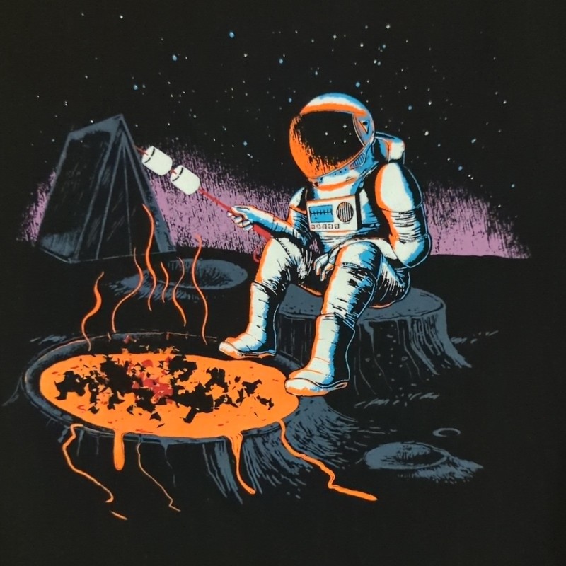 Cat & Jack Boys XL (14) Black Astronaut Space Camping Graphic T-Shirt SS Crew gallery