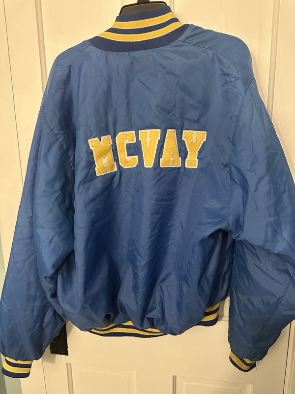Vintage Windless Bomber Lined Jacket Blue & Yellow Men's Size Large gallery
