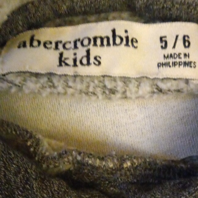 Abercrombie Kids Girls 5/6 Gray Pullover Hoodie Long Sleeve Graphic Logo gallery