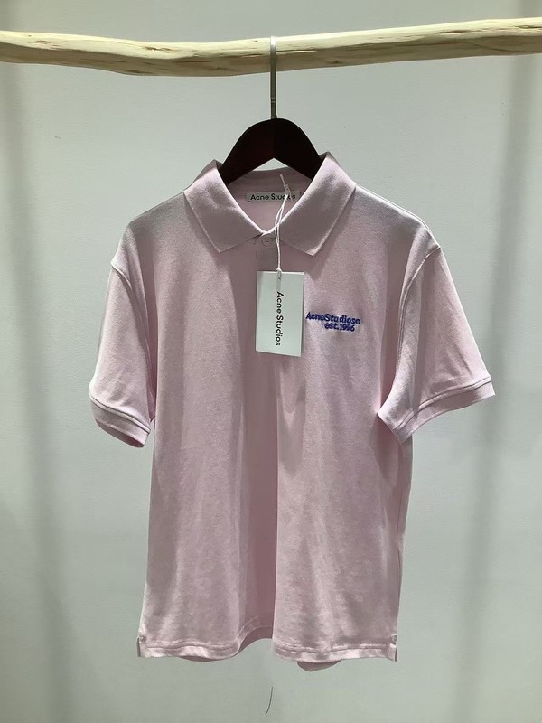 Acne Studios Embroidered Polo collar short sleeved T-shirt with letters