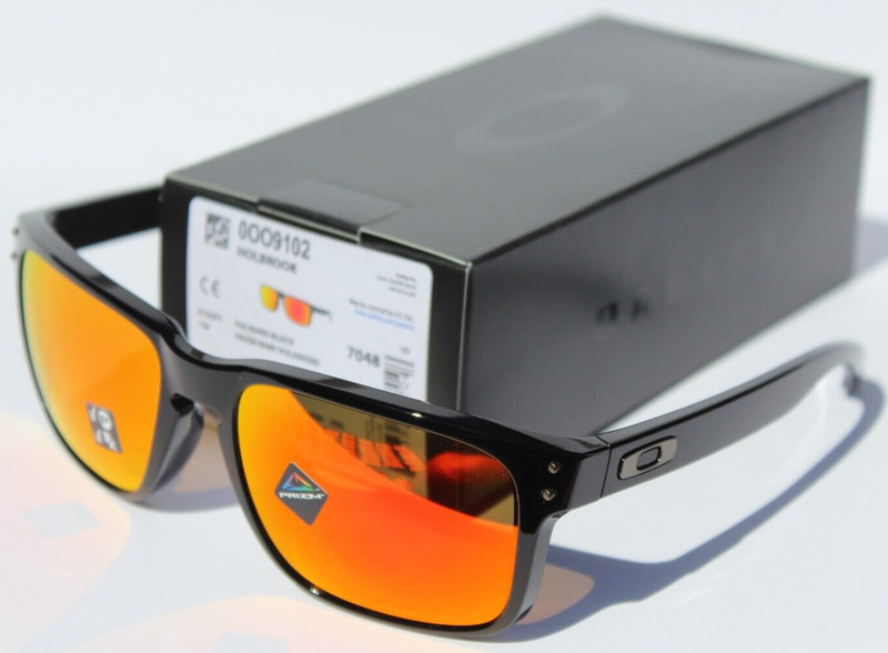 OAKLEY Holbrook POLARIZED Sunglasses Polished Black/Prizm Ruby OO9102-F1 NEW