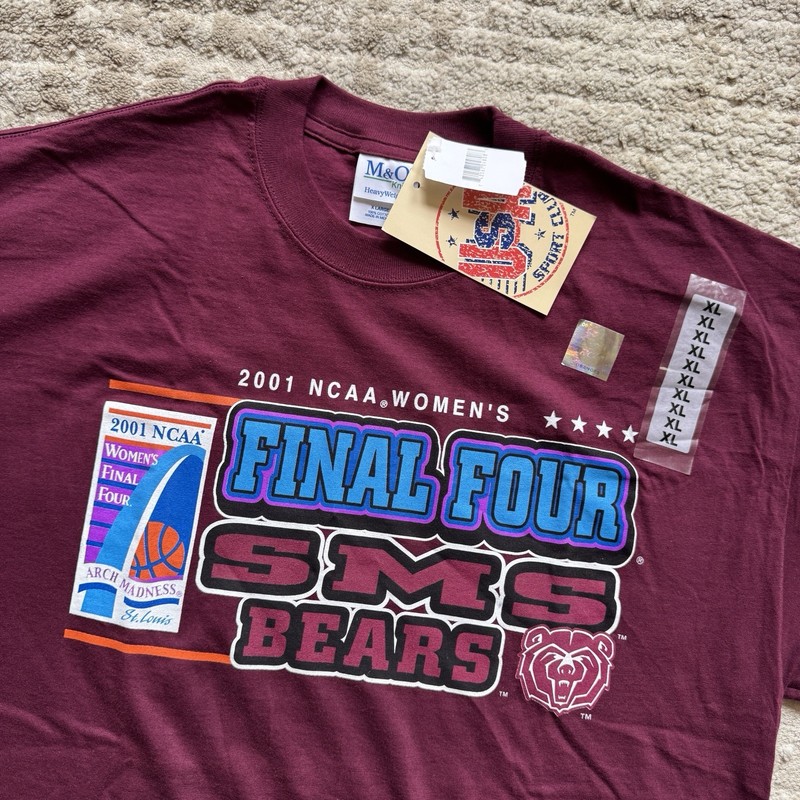 Vintage 2001 NCAA Women’s Final Four SMS Bears Tee Size XL Missouri Basketball