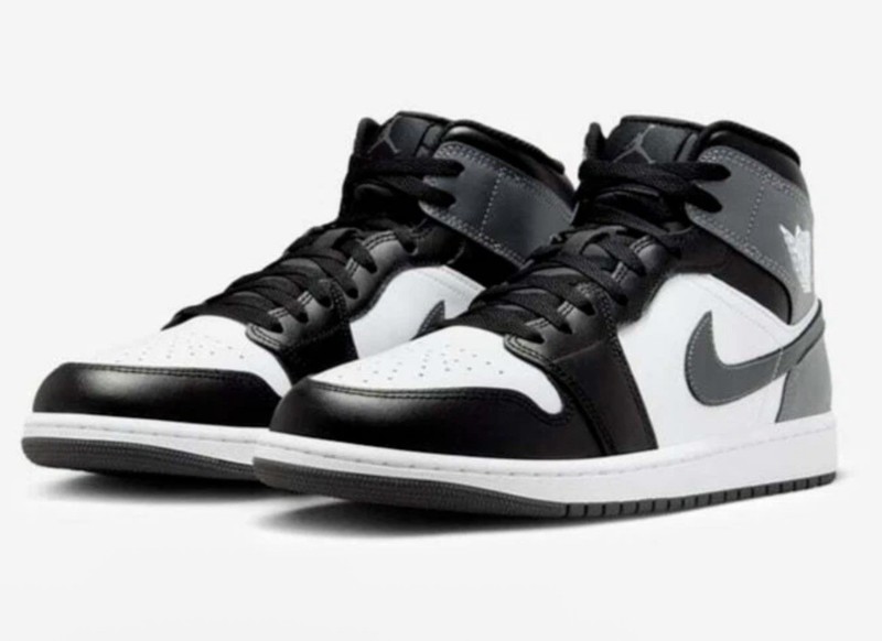 Nike Air Jordan 1 Mid Shoes Black Iron Grey White DQ8426-001 Men's