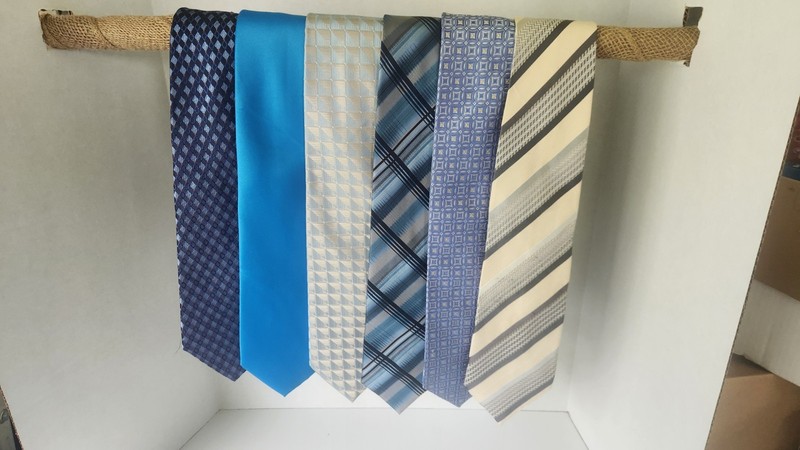 Lot of 6 Men’s Neckties Various Brands Various Lengths Widths & Materials