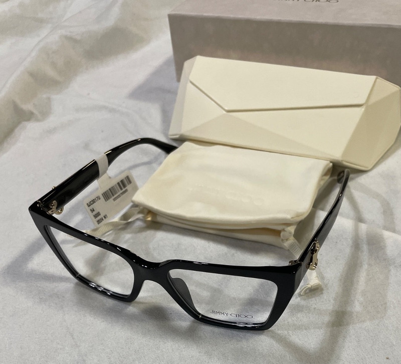Jimmy Choo JC3017U Shape: Cat Eye Color: Black Demo Lens New with Tags