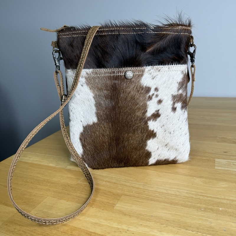 MYRA Crossbody Bag Hair Cowhide Hairon Leather Shoulder Purse Western Boho Sling