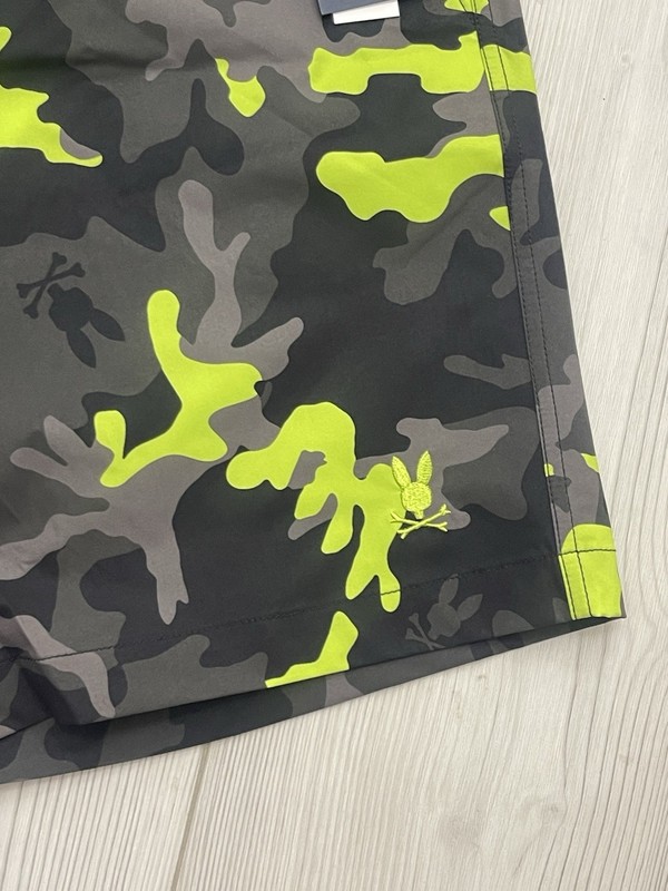 Psycho Bunny Men's Plano Camo Print Long Trunk Black B6W376Z1PO-BLK Size Medium gallery