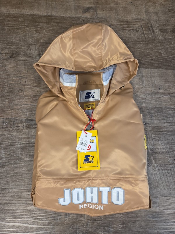 Pokemon x Target Starter Pullover Jacket Gold JOHTO Region Size MEDIUM – IN HAND