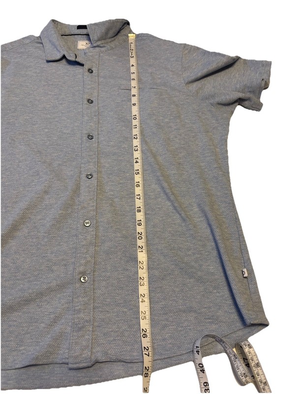7D 7 Diamonds Light Blue Seville Jacquard Woven Stretch SS Button Down Mens XL gallery