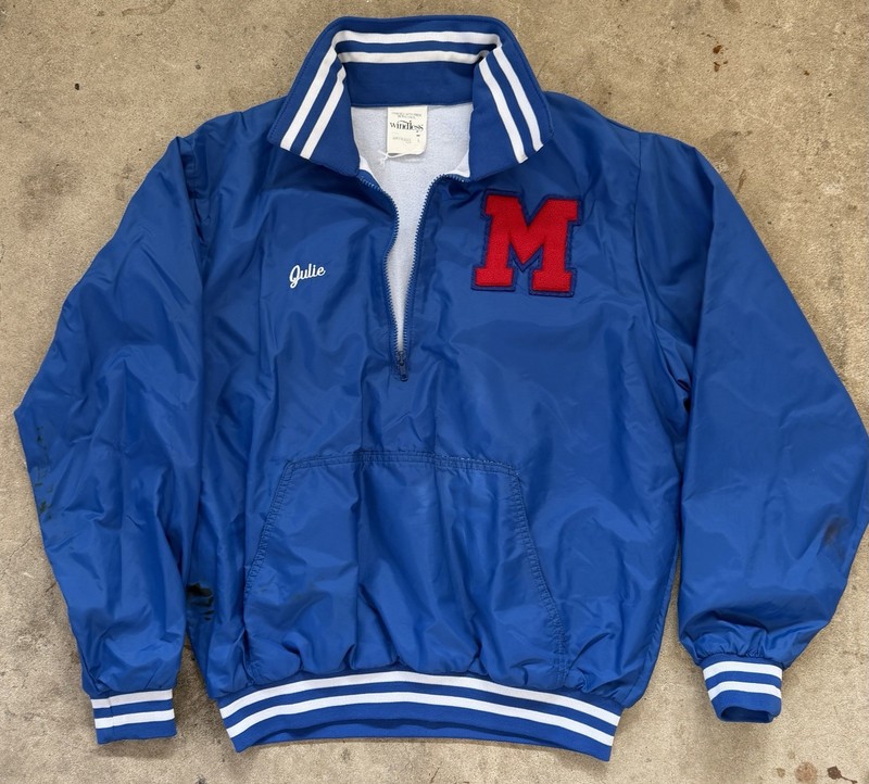Vintage 80s Windless Moore MS Cheerleading Pullover Jacket USA L