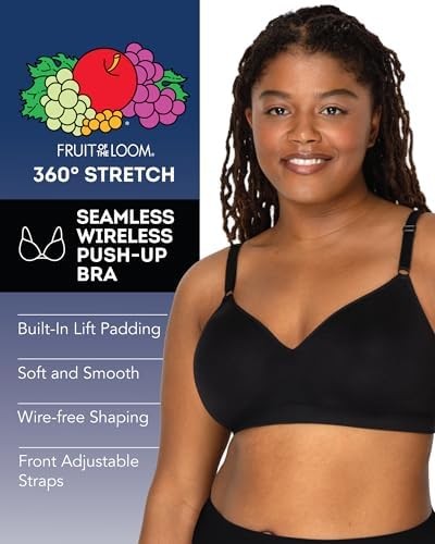 Fruit Lingerie The Loom Womens 2Pack Seamless WireFree PushUp Bra gallery