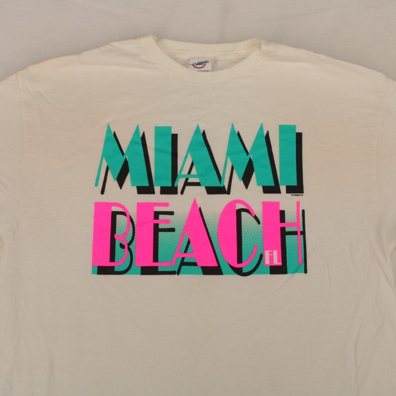 MIAMI BEACH Graphic T-SHIRT Men's L